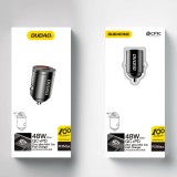 Chargeur de voiture mini Dudao R3MAX 48W QC PD rapide USB-A / USB-C - Noir