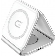 Chargeur inductif 15W pliable 3 en 1 Dudao A11N avec câble USB-C format poche - Blanc