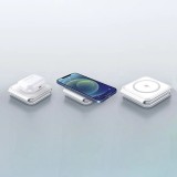 Chargeur inductif 15W pliable 3 en 1 Dudao A11N avec câble USB-C format poche - Blanc