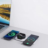 Chargeur inductif 15W pliable 3 en 1 Dudao A11N avec câble USB-C format poche - Blanc