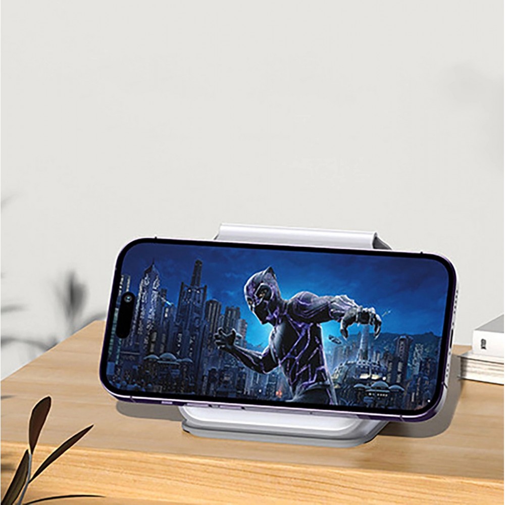 Chargeur inductif 15W pliable 3 en 1 Dudao A11N avec câble USB-C format poche - Blanc