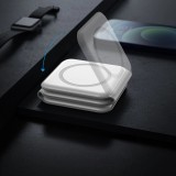 Chargeur inductif 15W pliable 3 en 1 Dudao A11N avec câble USB-C format poche - Blanc