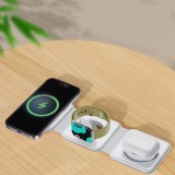 Chargeur inductif 15W pliable 3 en 1 Dudao A11N avec câble USB-C format poche - Blanc