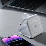 Chargeur inductif 15W pliable 3 en 1 Dudao A11N avec câble USB-C format poche - Blanc