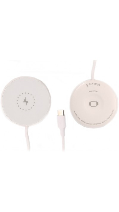 Chargeur magnétique sans fil 15W 3 en 1 station de charge plate pour produits Apple - Blanc
