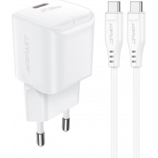 Chargeur mural Acefast A77 Mini PD 30W GaN avec c&acirc;ble USB-C - Blanc