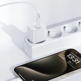 Chargeur mural Acefast A77 Mini PD 30W GaN avec c&acirc;ble USB-C - Blanc