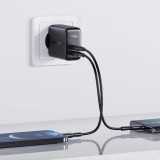 Chargeur rapide Acefast 40W 2x USB-C PPS PD QC 3.0 AFC FCP - Noir