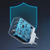 Chargeur rapide Ugreen 65W PD3.0 QC3.0 2x USB-C / 1x USB-A - Blanc