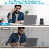 Chargeur rapide multi-port 440W GaN avec indicateurs LED 8 en 1 USB-C/USB-A prise CH/EU - Blanc