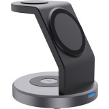 Chargeur sans fil magnétique 15W station de charge rapide sans fil 3-en-1 pour iPhone, Apple Warch, AirPods - Noir