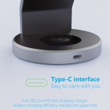 Chargeur sans fil magnétique 15W station de charge rapide sans fil 3-en-1 pour iPhone, Apple Warch, AirPods - Noir
