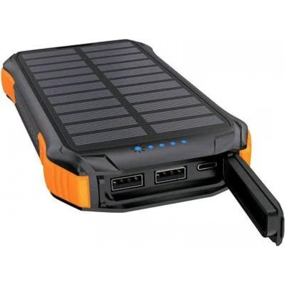 Choetech B659 Solar Power Bank 10000 mAh - Batterie externe solaire avec chargeur induction Qi 5W - Noir