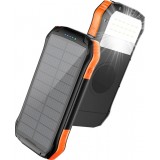 Choetech B659 Solar Power Bank 10000 mAh - Batterie externe solaire avec chargeur induction Qi 5W - Noir