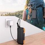 Choetech B659 Solar Power Bank 10000 mAh - Batterie externe solaire avec chargeur induction Qi 5W - Noir