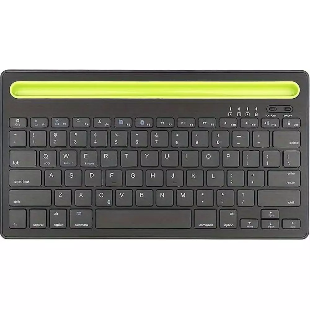 Ultradünne kabellose Bluetooth 3.0 Tastatur Android & iOS aufladbar USB & Multi Verbindungs Switch (QWERTY) - Schwarz