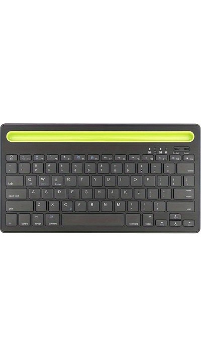 Clavier sans fil Bluetooth 3.0 ultra-mince Android & iOS rechargeable USB & switch multi-connexion (QWERTY) - Noir