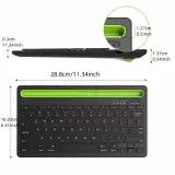 Ultradünne kabellose Bluetooth 3.0 Tastatur Android & iOS aufladbar USB & Multi Verbindungs Switch (QWERTY) - Schwarz