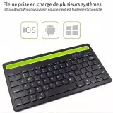 Ultradünne kabellose Bluetooth 3.0 Tastatur Android & iOS aufladbar USB & Multi Verbindungs Switch (QWERTY) - Schwarz