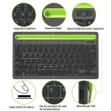 Clavier sans fil Bluetooth 3.0 ultra-mince Android & iOS rechargeable USB & switch multi-connexion (QWERTY) - Noir