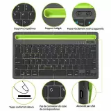 Ultradünne kabellose Bluetooth 3.0 Tastatur Android & iOS aufladbar USB & Multi Verbindungs Switch (QWERTY) - Schwarz
