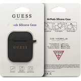 Coque AirPods 1 / 2 - Guess Silicone Paillettes Brillantes - Noir