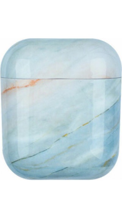 Coque AirPods 1 / 2 - Marble - Bleu clair