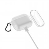 Coque AirPods Pro - Gel transparent Silicone avec mousqueton - Transparent