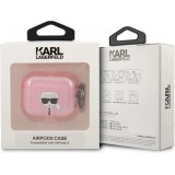 Coque AirPods 3 - Karl Lagerfeld Glitter Tête de Karl - Rose