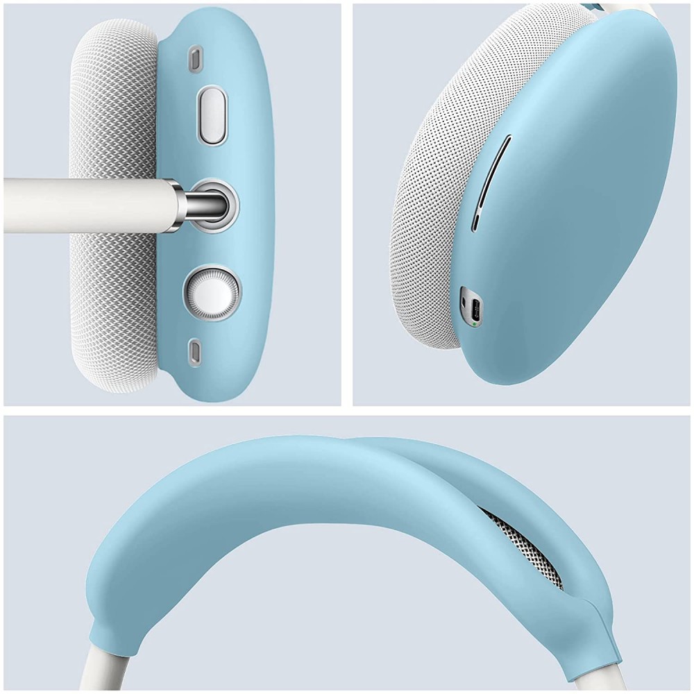 Coque AirPods Max - Silicone souple flexible avec bandeau - Bleu