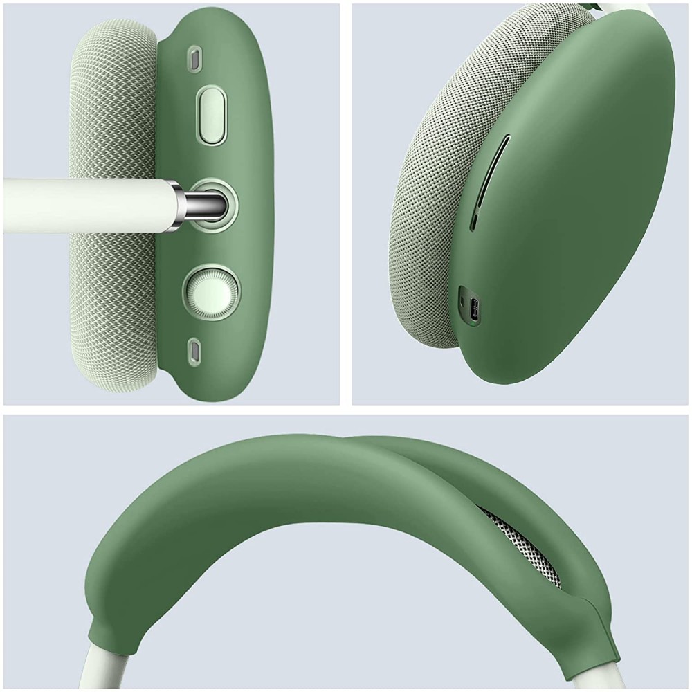 Coque AirPods Max - Silicone souple flexible avec bandeau - Vert