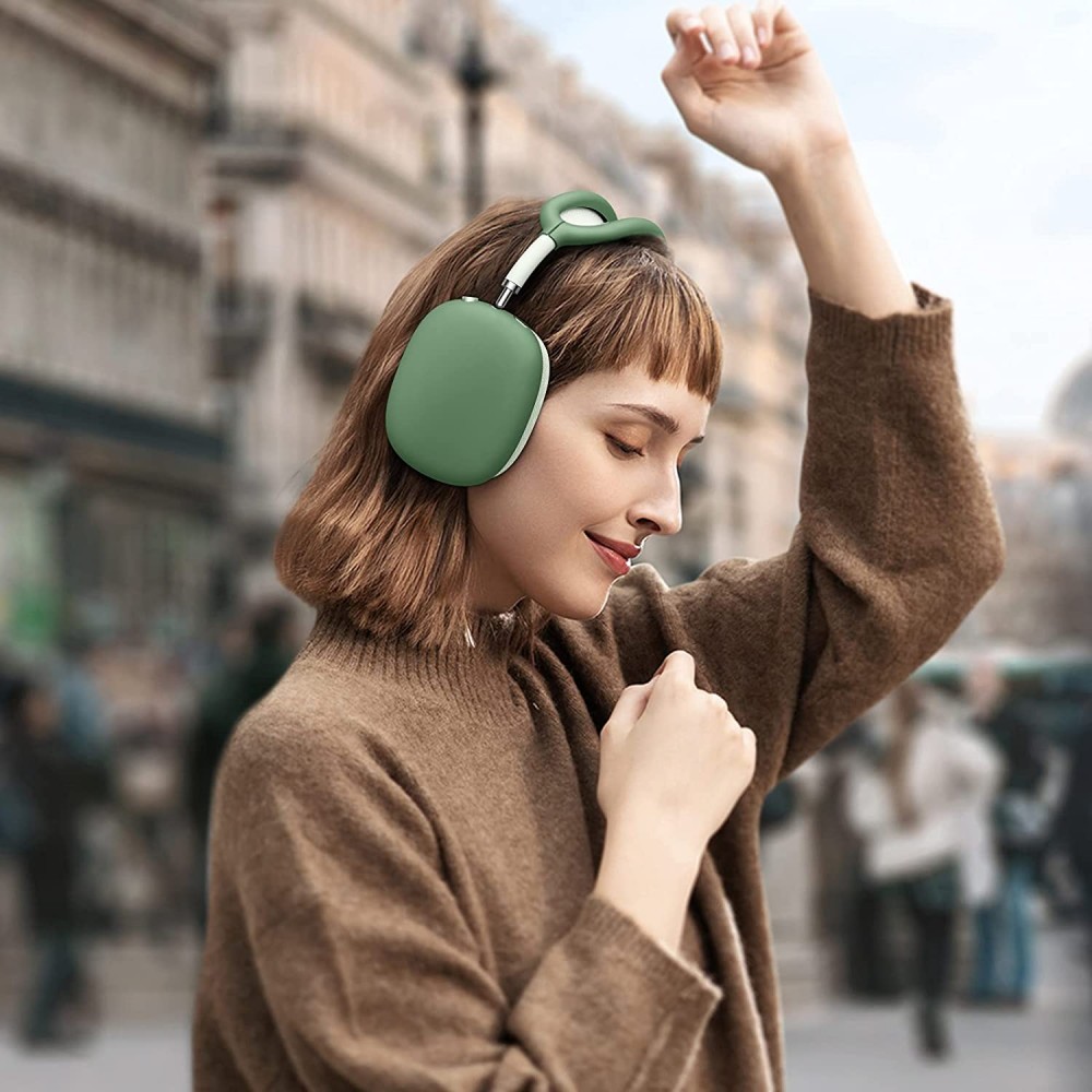Coque AirPods Max - Silicone souple flexible avec bandeau - Vert