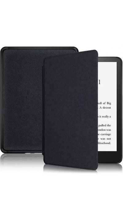 Coque Kindle Paperwhite 1 / 2 / 3 - Cuir synthétique hard-shell ultra fin et léger - Noir
