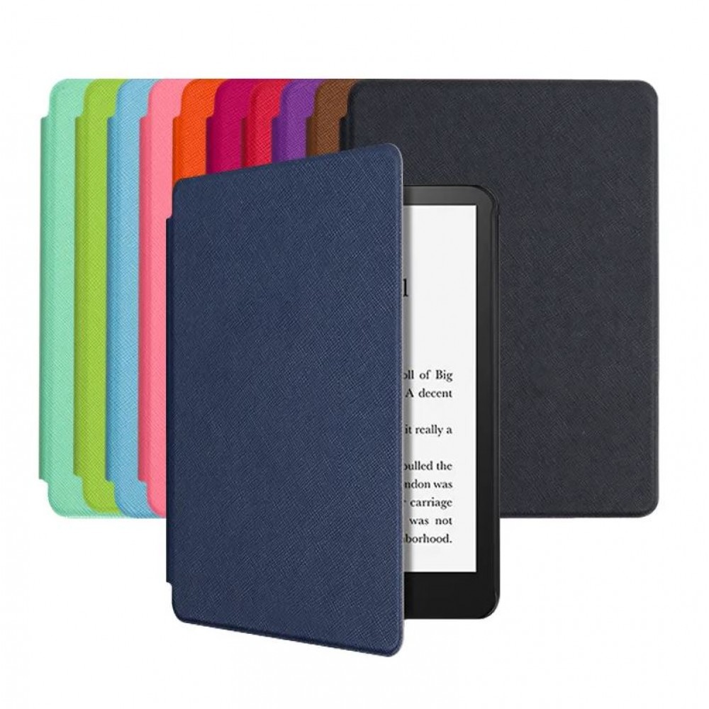 Coque Kindle Paperwhite 1 / 2 / 3 - Cuir synthétique hard-shell ultra fin et léger - Noir