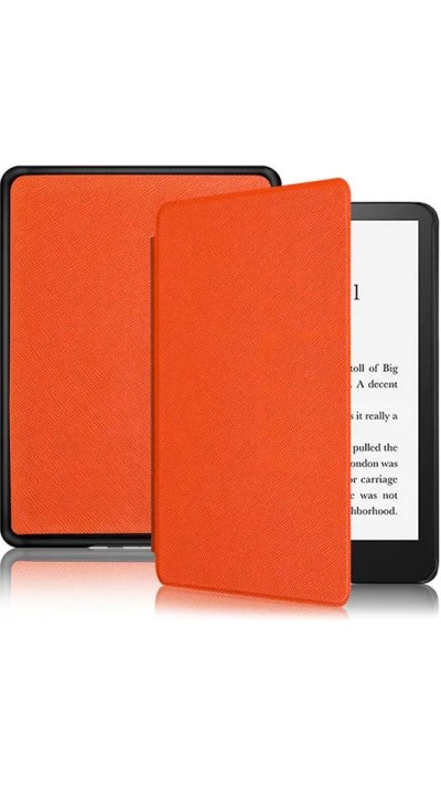 Coque Kindle Paperwhite 1 / 2 / 3 - Cuir synthétique hard-shell ultra fin et léger - Orange