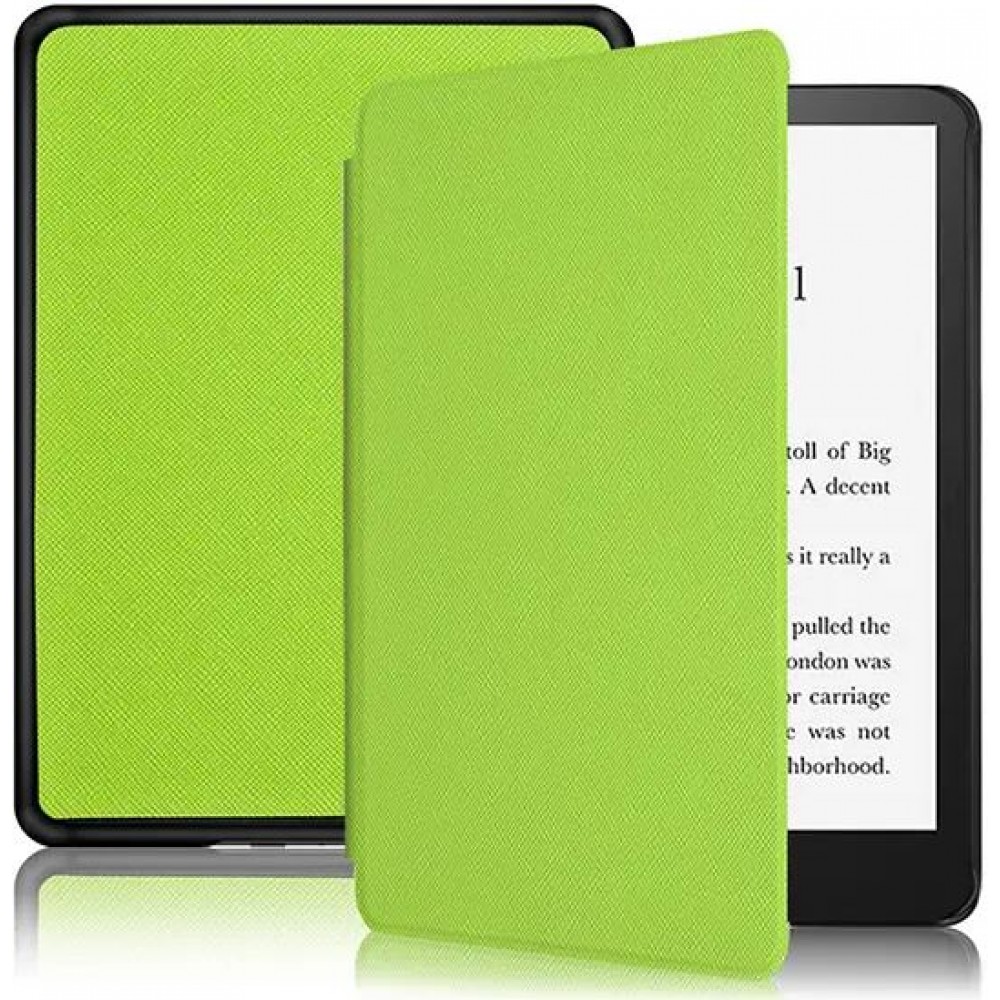 Coque Kindle Paperwhite 1 / 2 / 3 - Cuir synthétique hard-shell ultra fin et léger - Vert