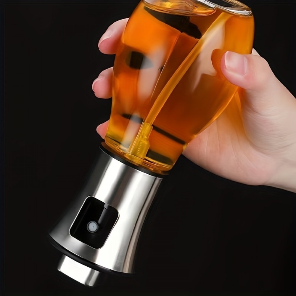 Bouteille spray en acier inoxydable et verre pour huile de cuisine et barbecue