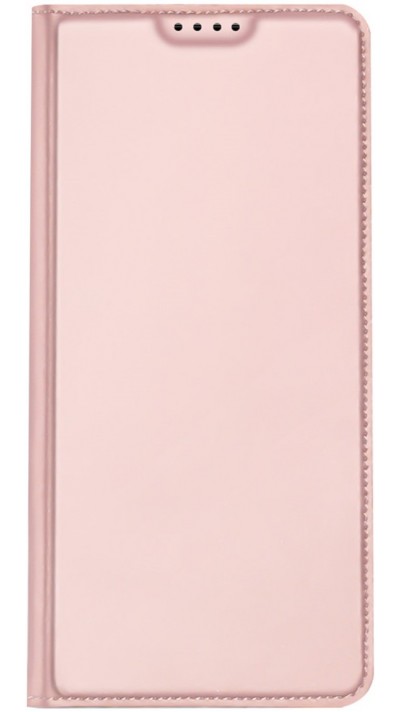 Coque Samsung Galaxy A14 5G - Flip soft touch avec rabat aimanté et porte-carte intégré - Rose or