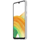Galaxy A33 5G Case H&uuml;lle - Samsung Slim Strap Cover - D&uuml;nne Schale mit orangefarbener Griffbefestigung - Transparent