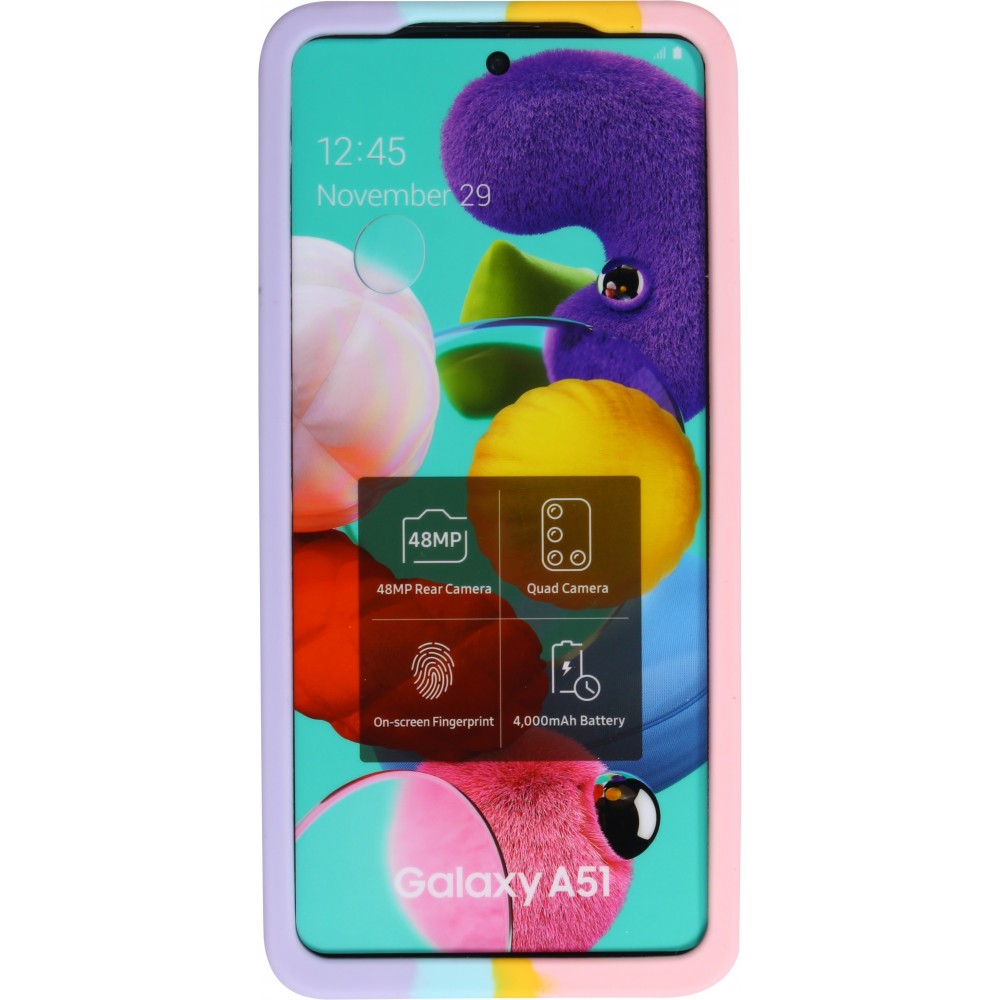 Coque Samsung Galaxy A52 - Silicone jeu éclate bulles anti-stress arc-en-ciel