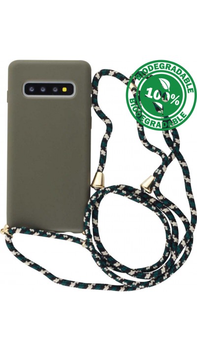 Coque Samsung Galaxy S10 - Bio Eco-Friendly nature avec cordon collier - Vert foncé