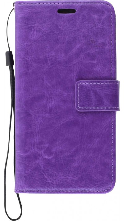 Coque Samsung Galaxy S22 Ultra - Premium Flip cuir lisse porte-cartes - Violet