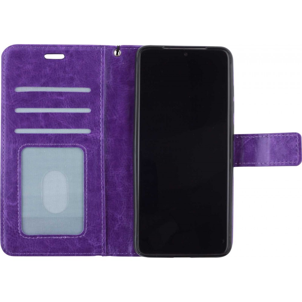 Coque Samsung Galaxy S22+ - Premium Flip cuir lisse porte-cartes - Violet