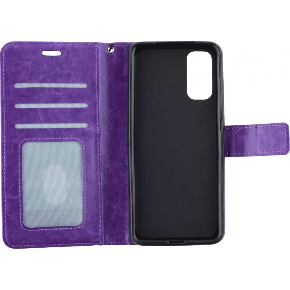 Coque Samsung Galaxy S22+ - Premium Flip cuir lisse porte-cartes - Violet