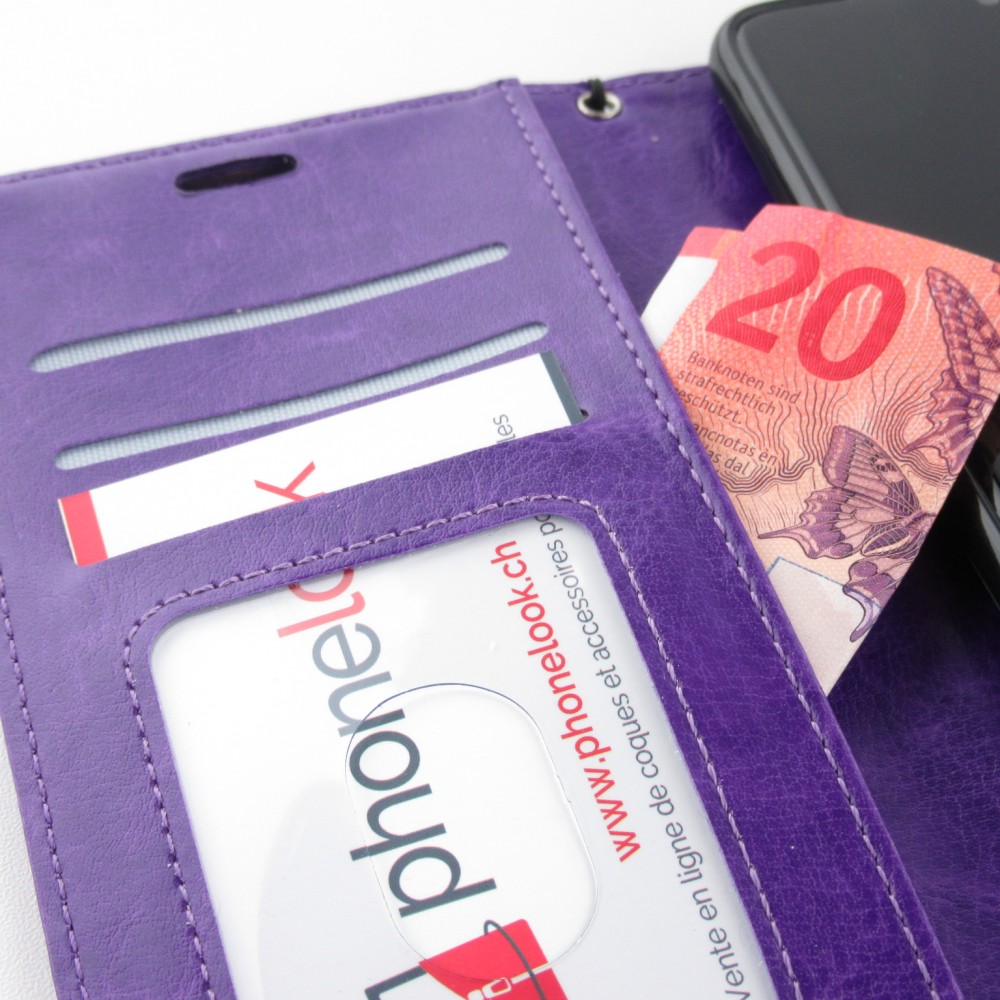 Coque Samsung Galaxy S22+ - Premium Flip cuir lisse porte-cartes - Violet