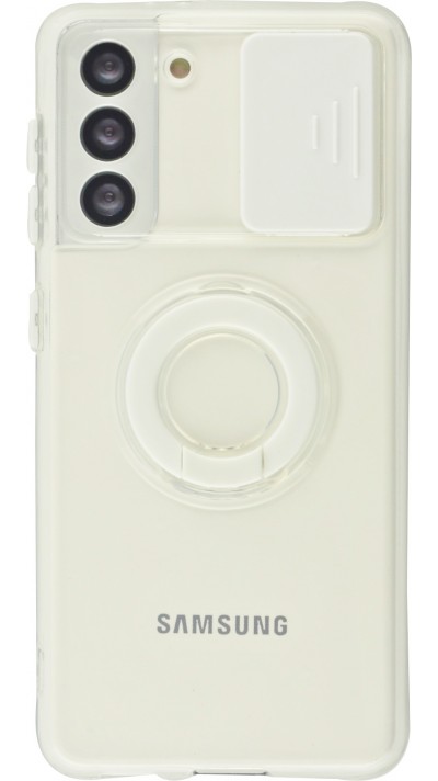 Coque Samsung Galaxy S23+ - Caméra clapet avec anneau - Blanc