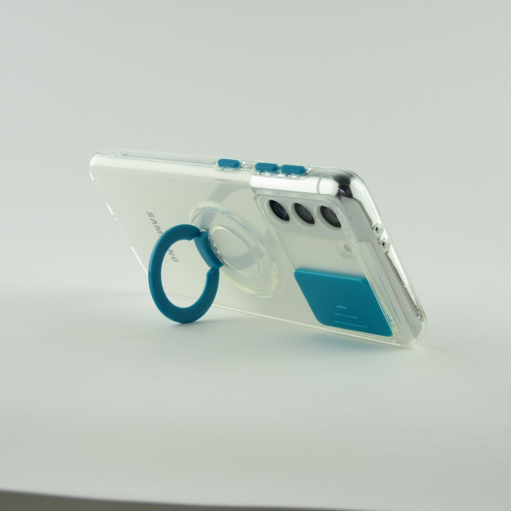 Coque Samsung Galaxy S23+ - Caméra clapet avec anneau - Bleu