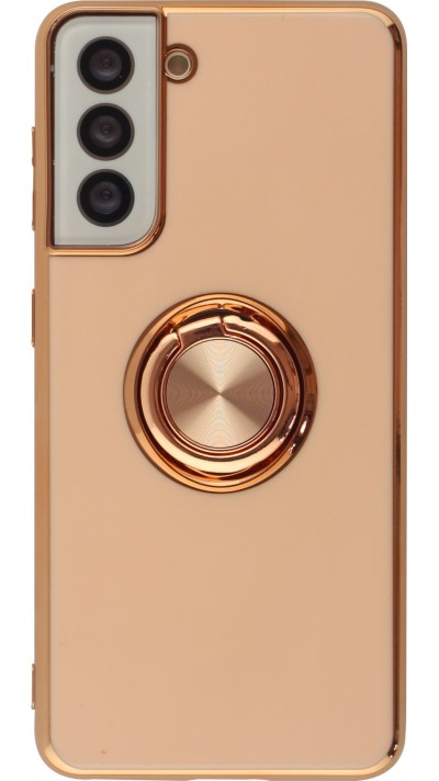 Coque Samsung Galaxy S20 FE - Gel Bronze avec anneau - Rose
