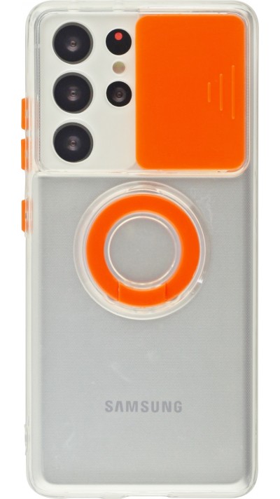 Coque Samsung Galaxy S23 Ultra - Caméra clapet avec anneau - Orange