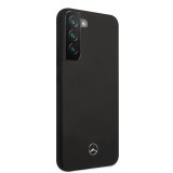 Coque Samsung Galaxy S22+ - Mercedes officielle en silicone soft touch et logo métallique en relief - Noir